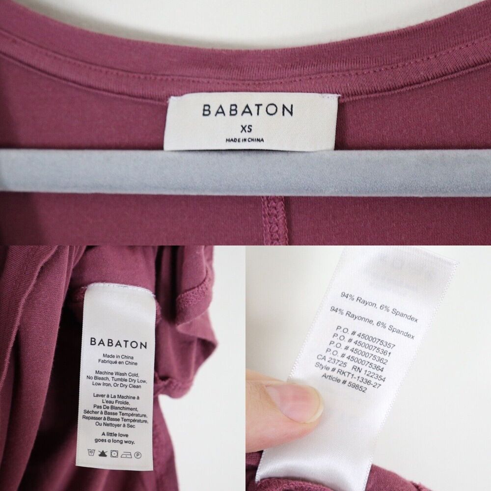 Aritzia Babaton Size XS Zayn Tank Top Jersey V-Neck Plum Purple - Picture 4 of 9